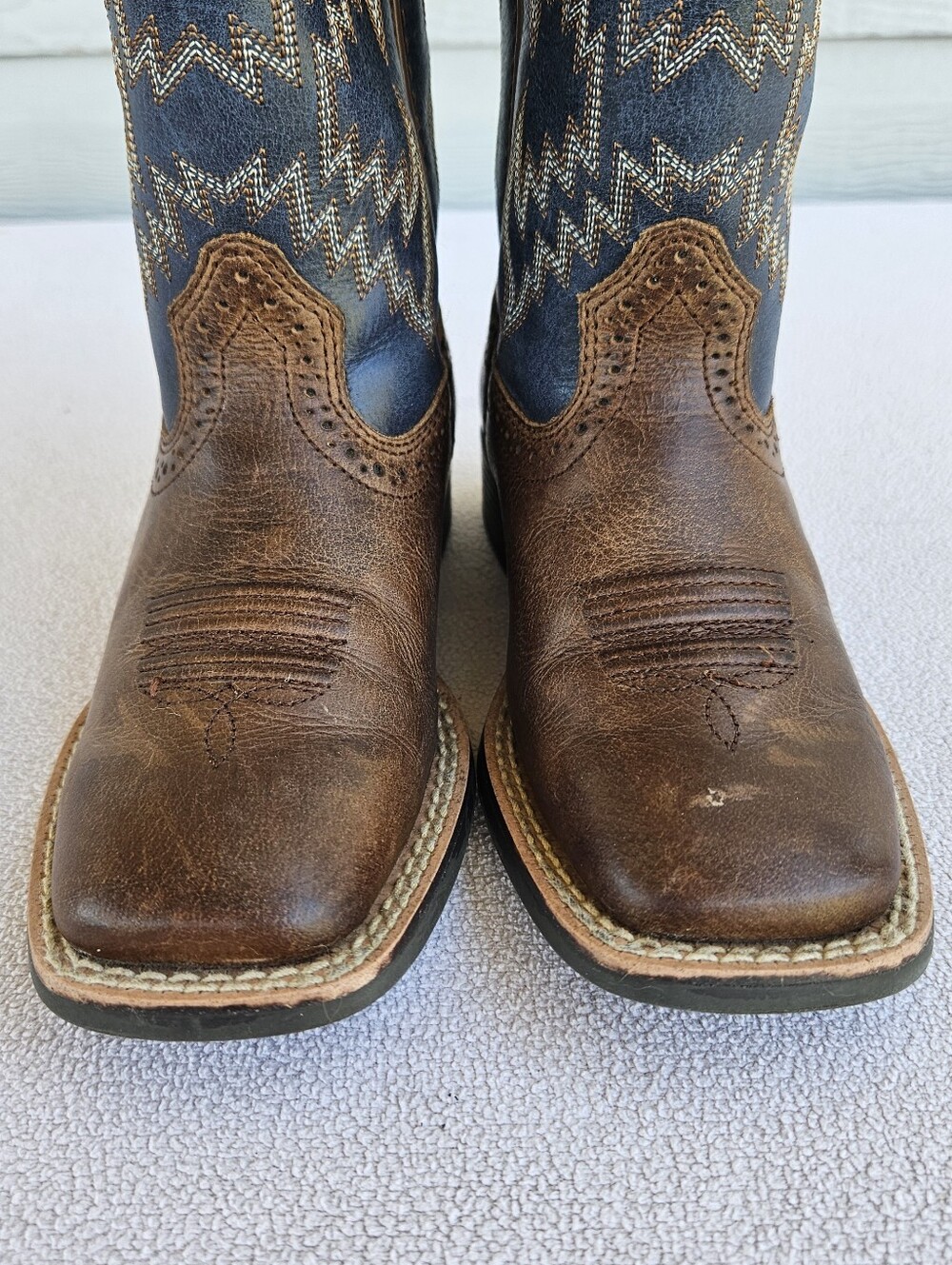 Ariat Little Tycoon Square Toe Western Cowboy Boots Toddler SZ 10 Brown - Picture 11 of 12